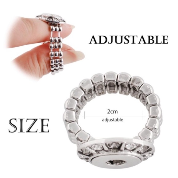 Snap Charm Stretch Ring with 3 Mini Snap Charms - Picture 7 of 7